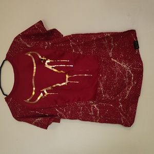 Size xl 18/20 red and gold splatter